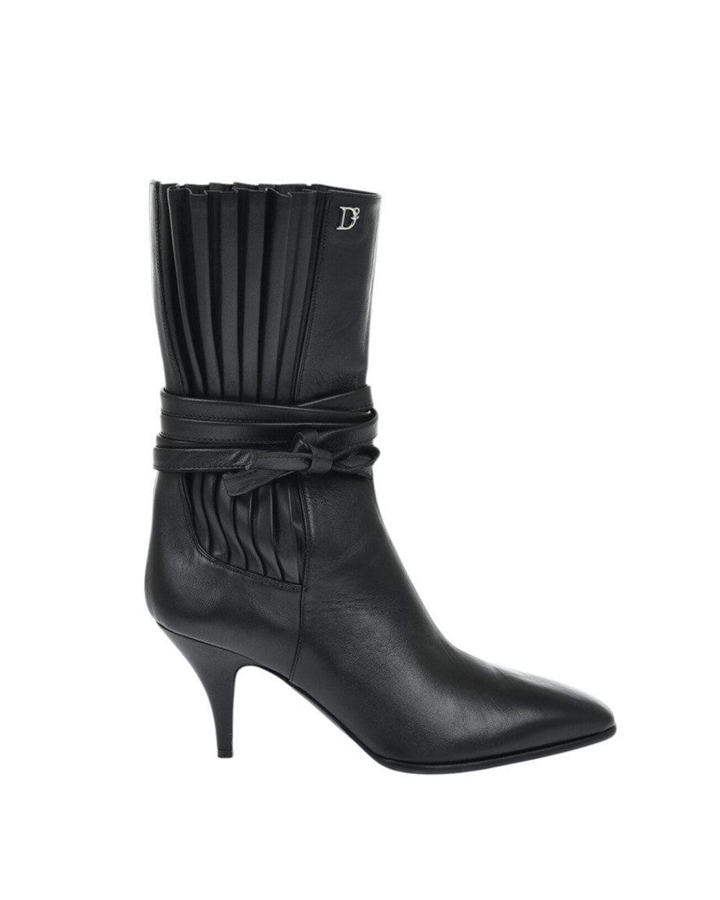 DSquared² Black Leather Ankle Boots