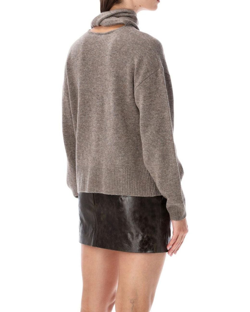 THE GARMENT Gray Knitted Turtle Neck Sweater