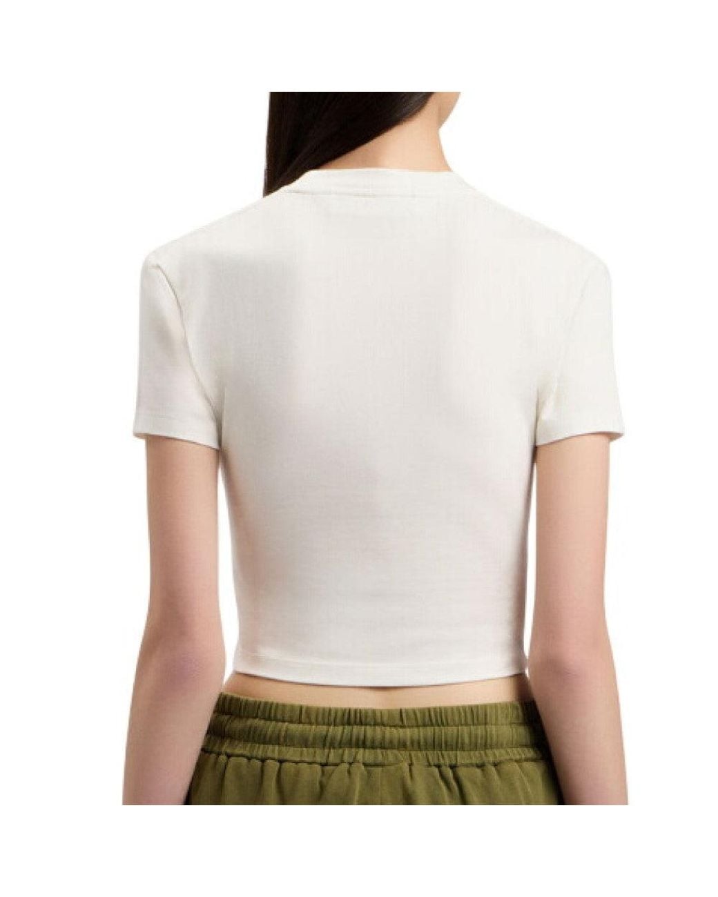 Palm Angels White Logo Crew Neck T-Shirt