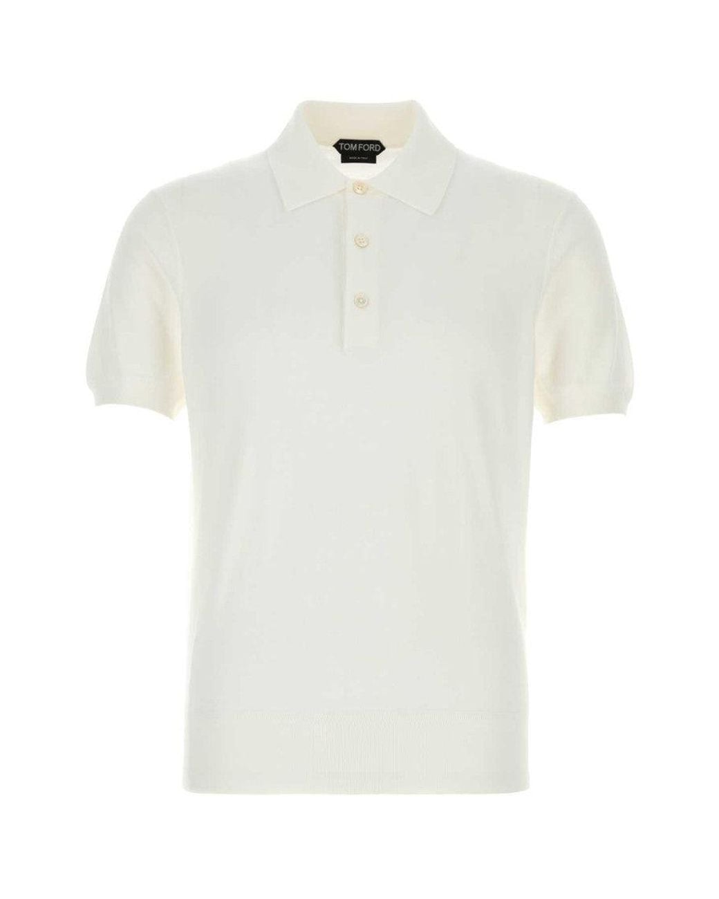 Tom Ford White Solid Shirt Collar Polo for men