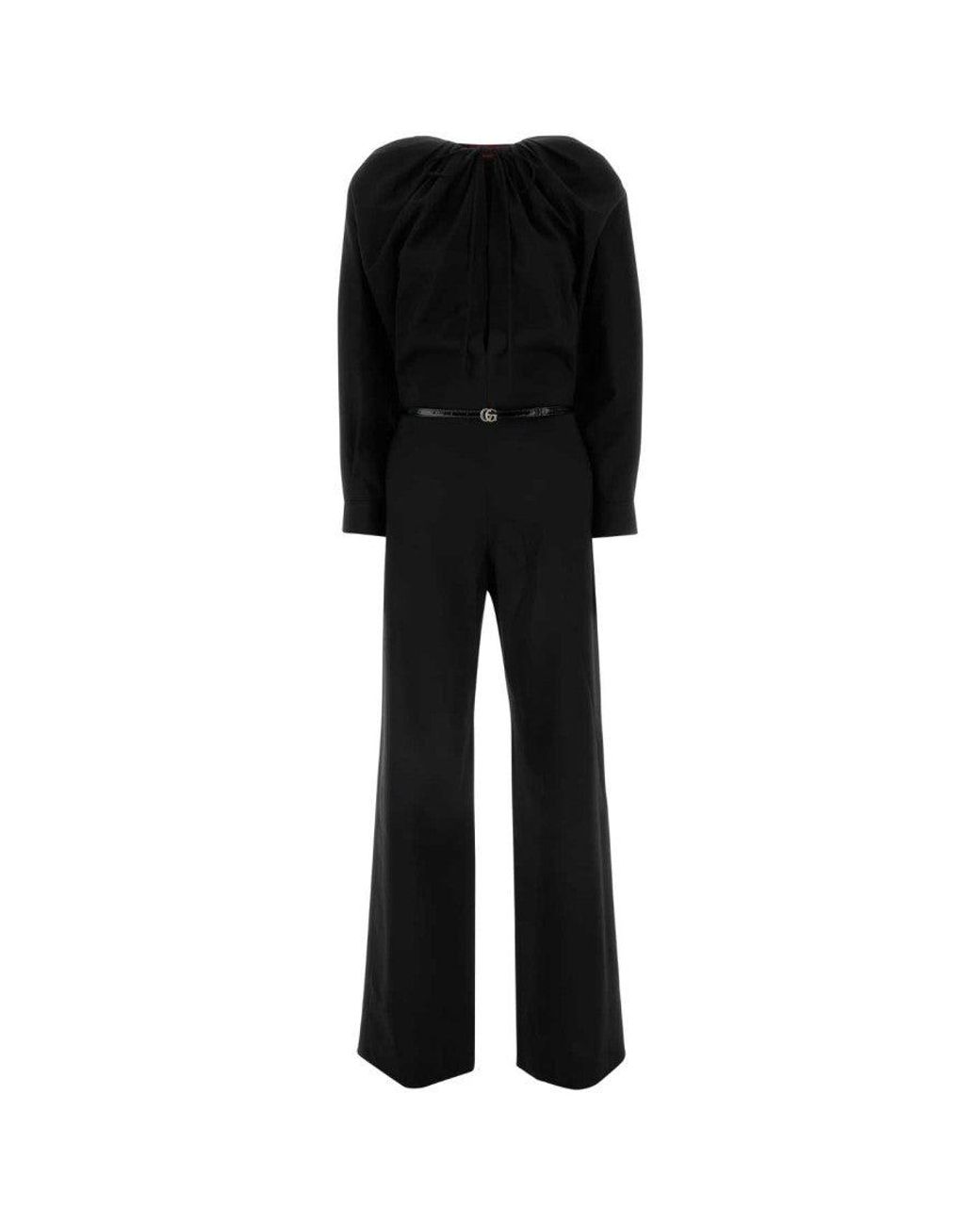 Gucci Black Keyhole-Neck Jumpsuit
