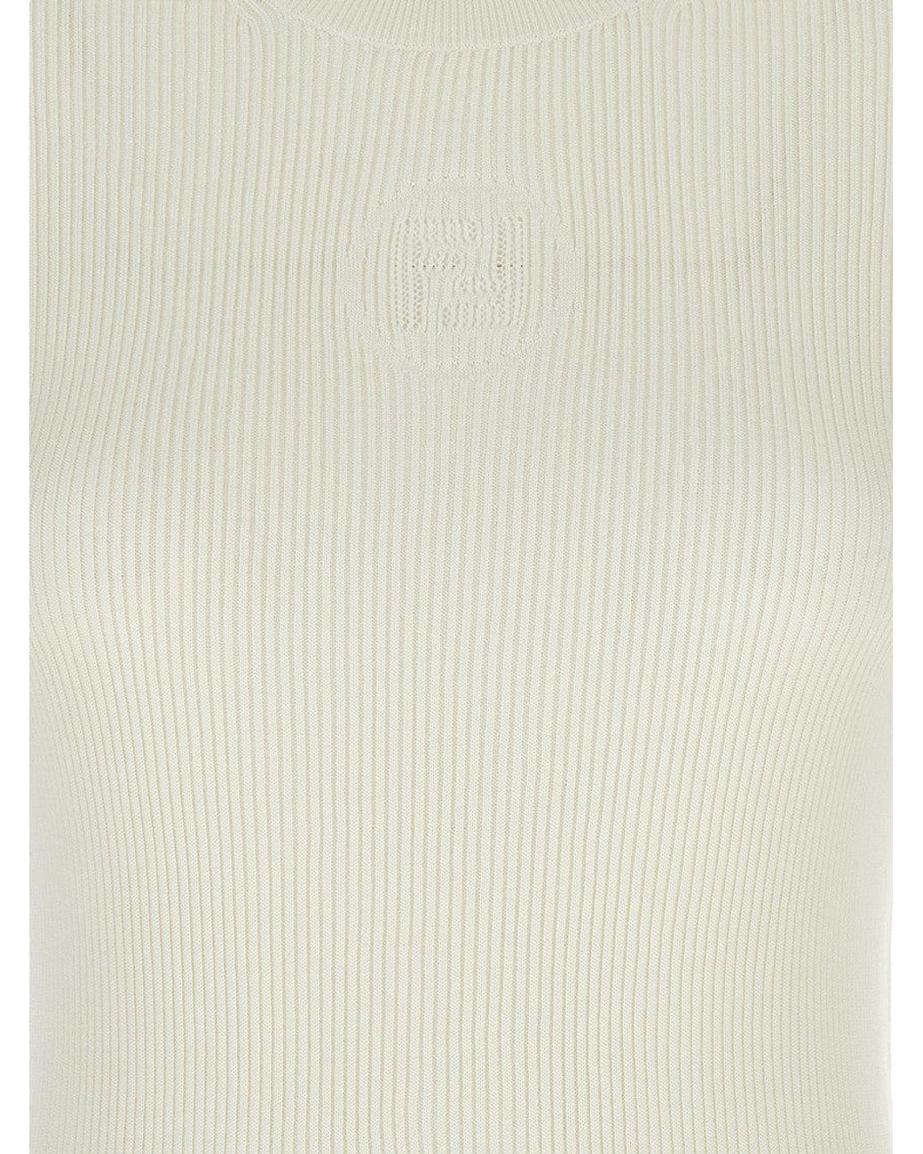 Fendi White Dévoré Logo Sweater