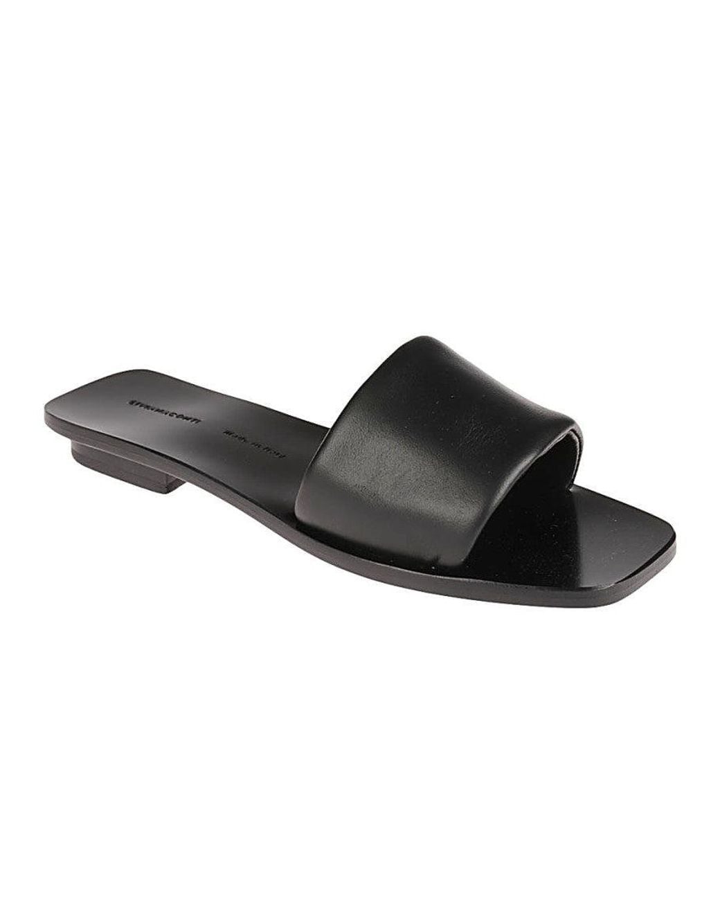 Liviana Conti Black Low Leather Sandals