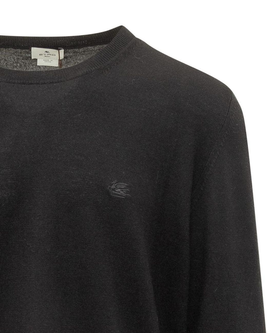 Etro Black Crew Neck Sweaters for men