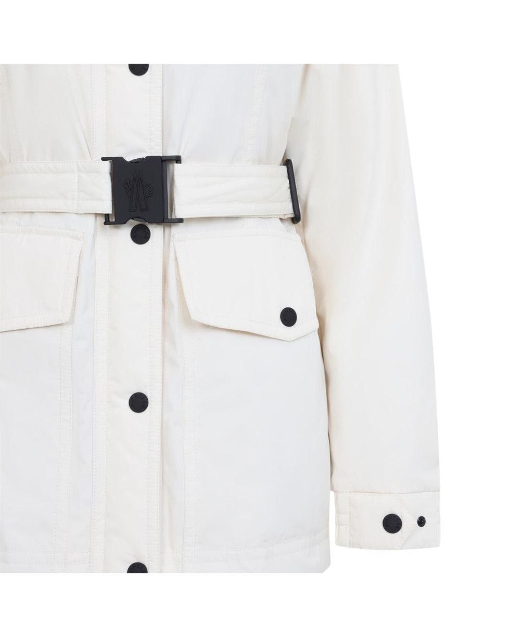 Moncler White Solid Hood Jacket