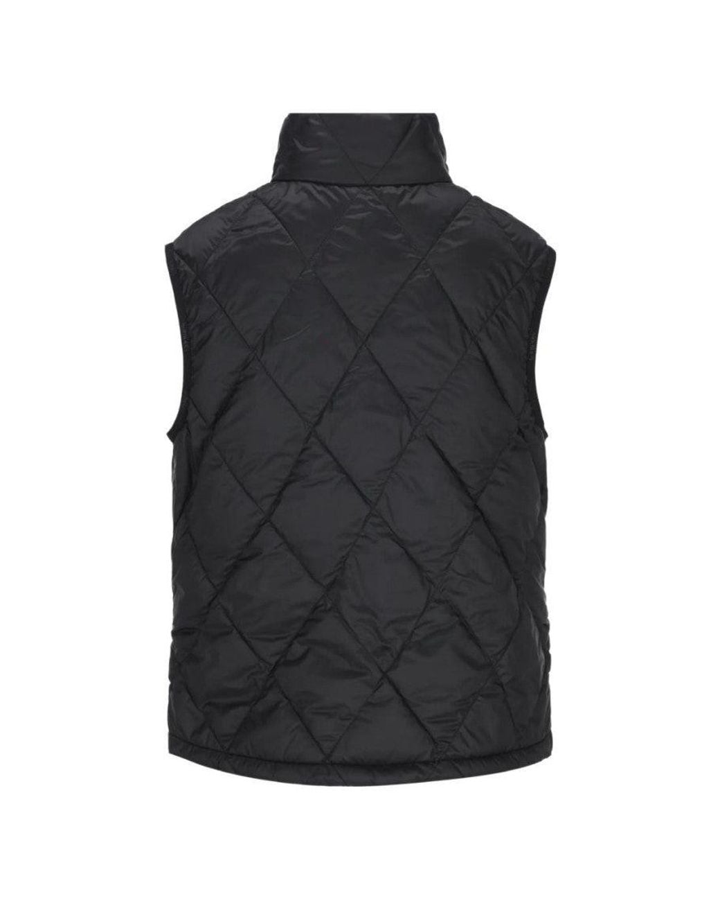 Burberry Black Quilted Mock Collar Jacket