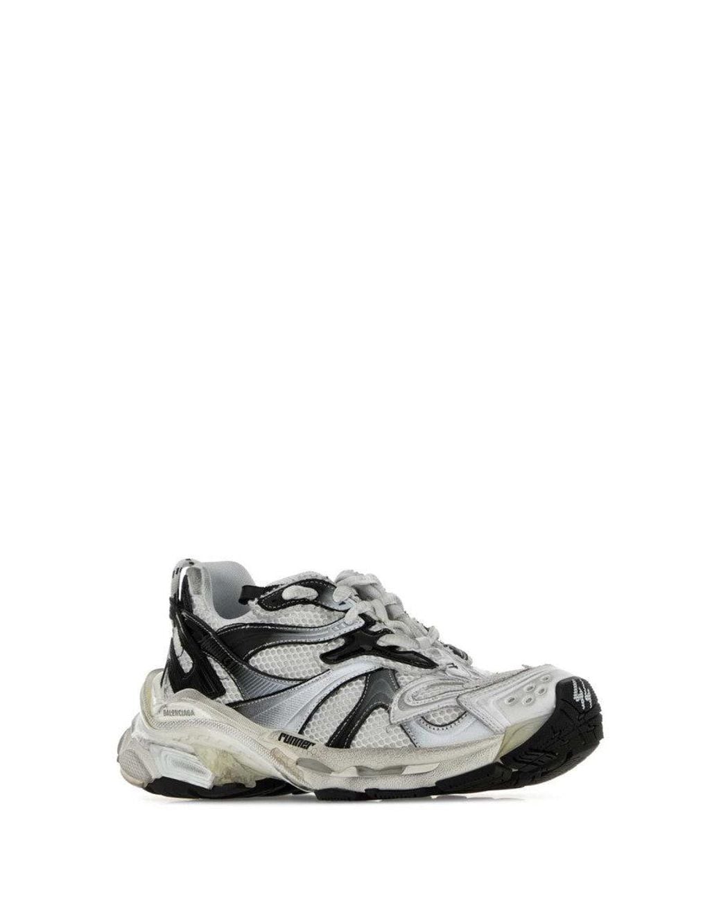 Balenciaga White Textured Sneakers for men