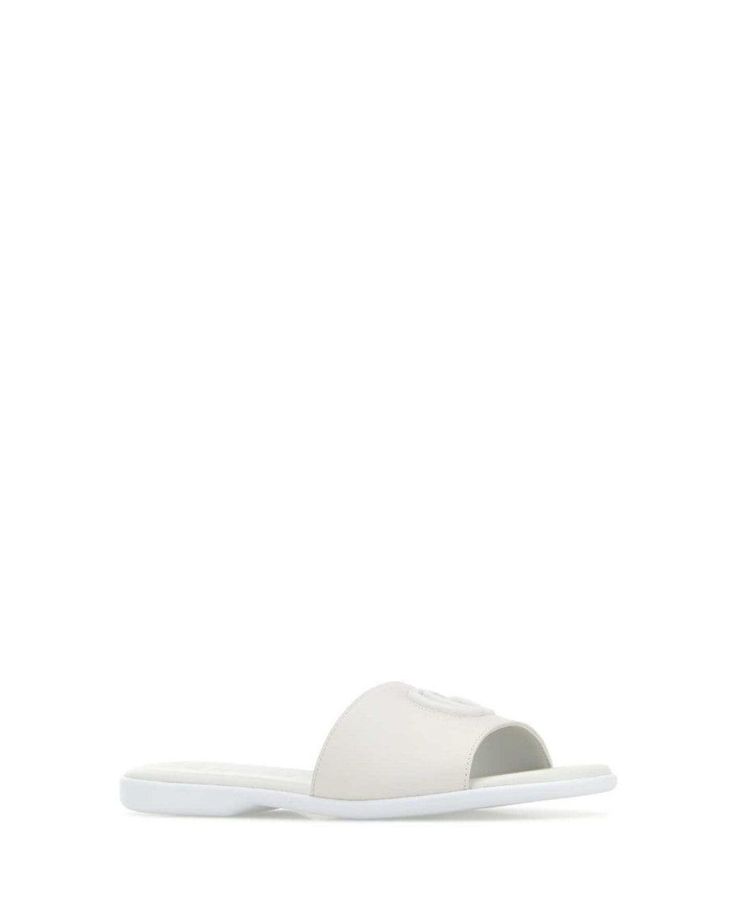 Gucci White Logo Sandals
