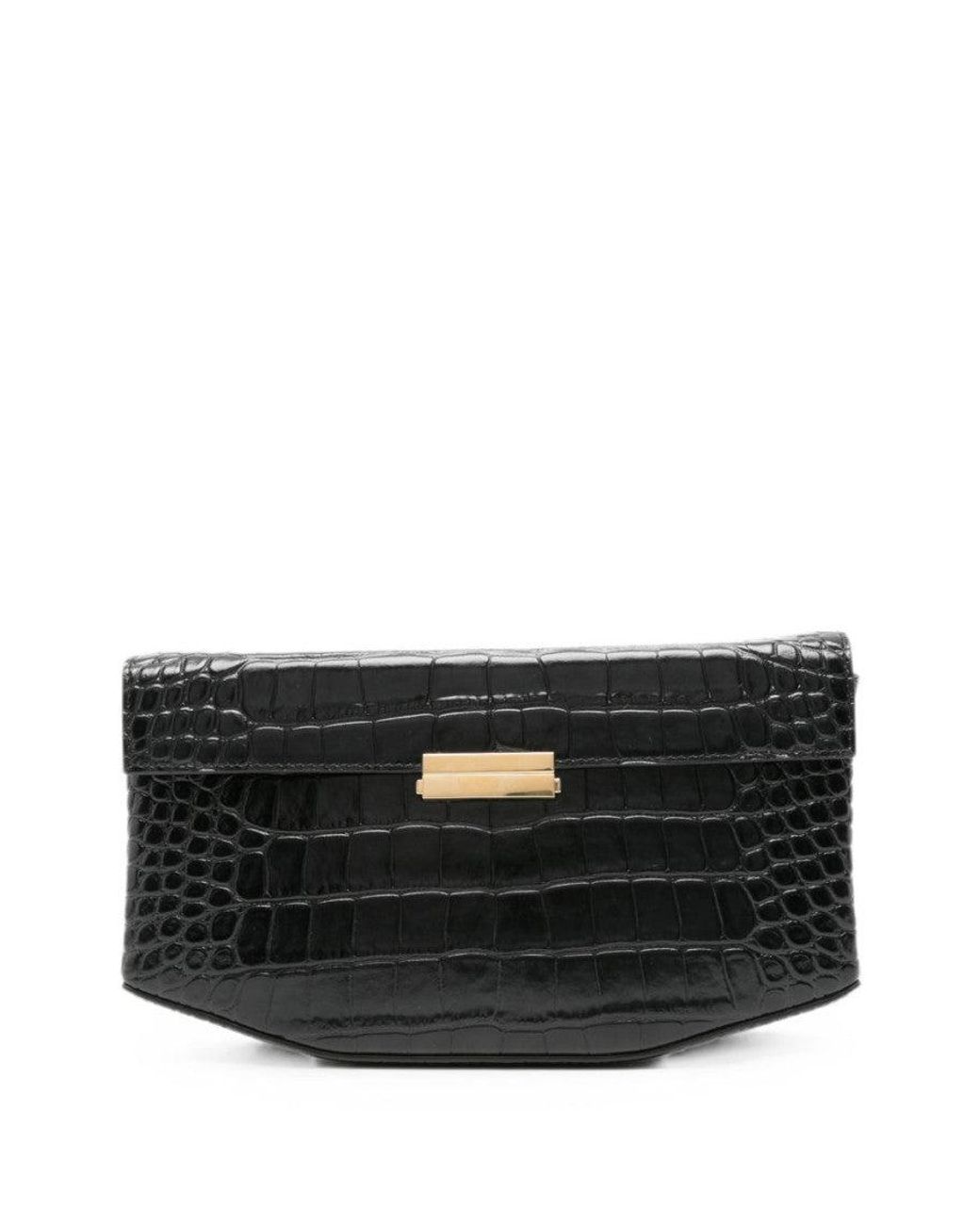 Totême Black Clip Leather Shoulder Bag