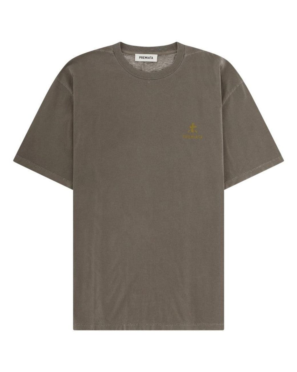 Premiata Gray Logo Crew Neck T-Shirt for men