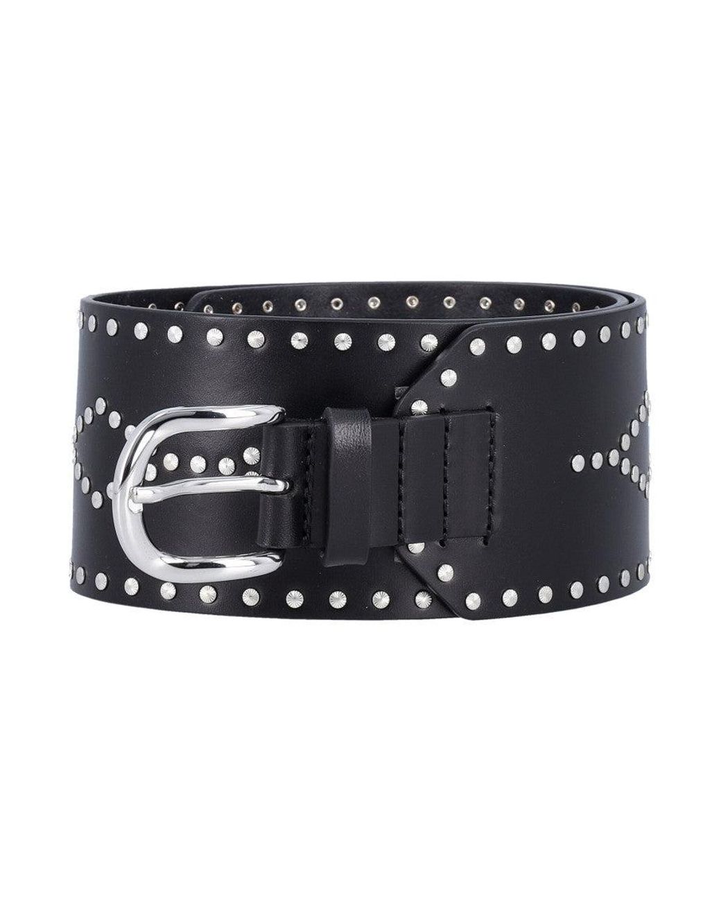 Isabel Marant Black Studded Buckle Belt