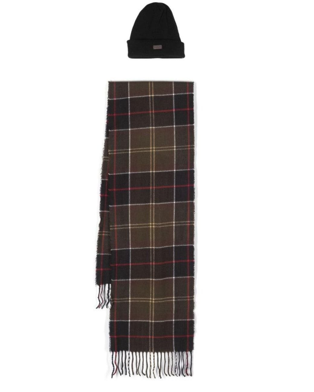 Barbour Brown Beanie & Scarf Set for men