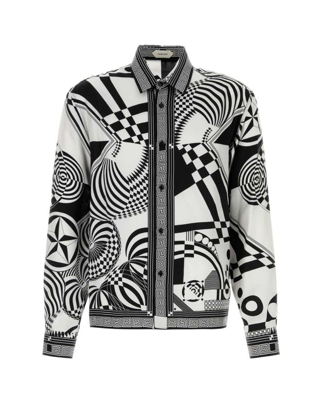 Versace Black Regular Printed Shirt for men