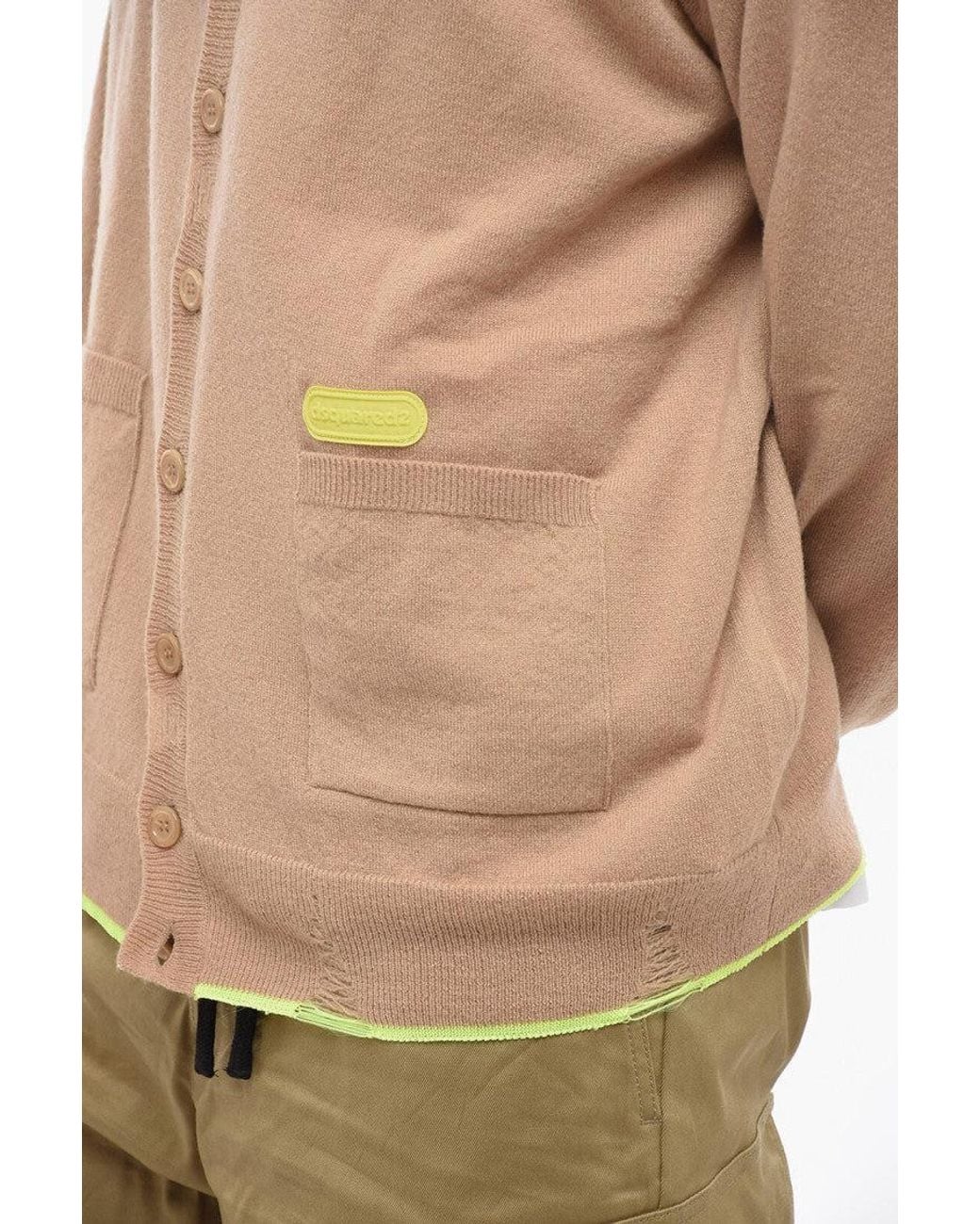 DSquared² Natural V Neck Cardigan for men