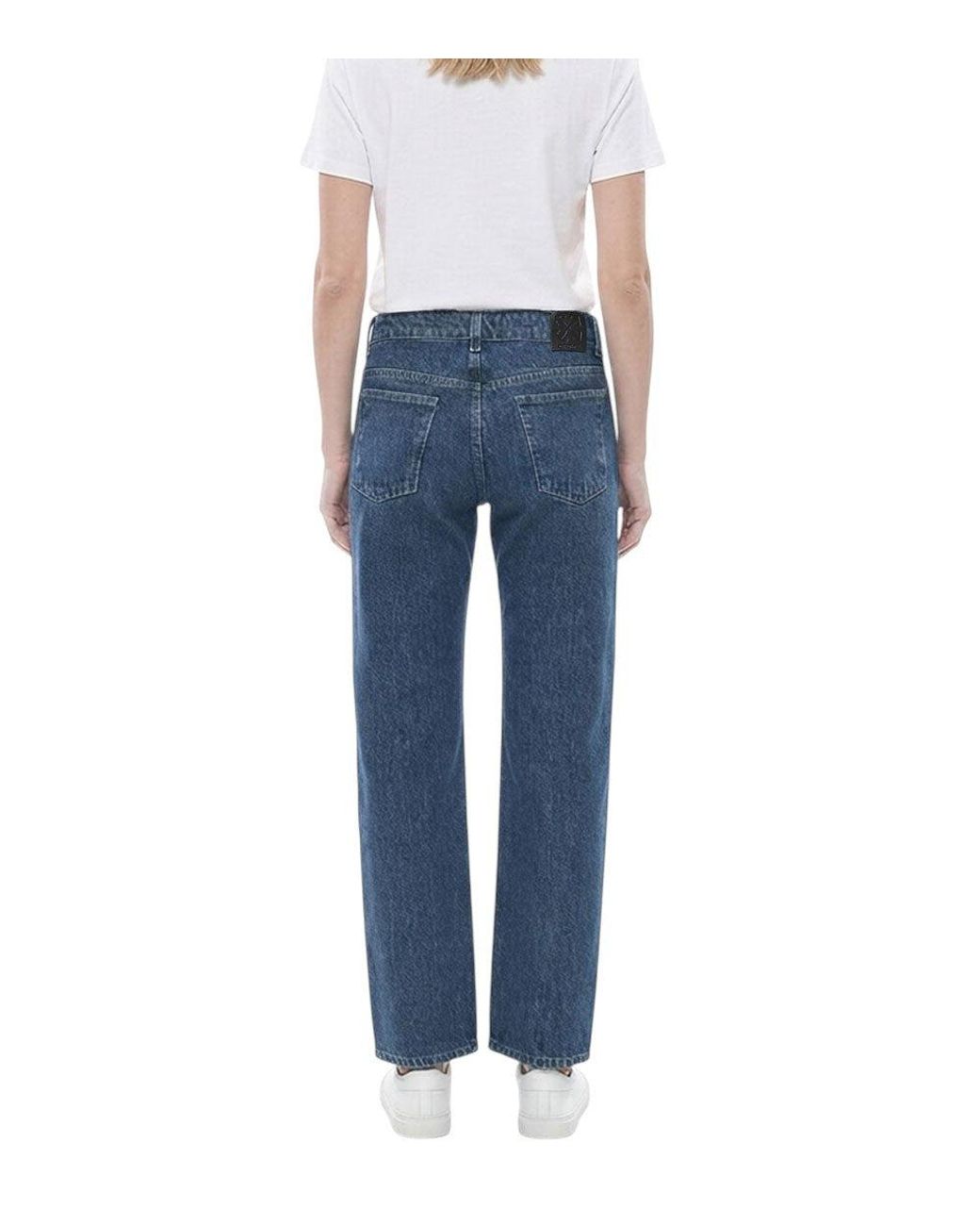 Off-White c/o Virgil Abloh Blue Straight High Rise Jeans