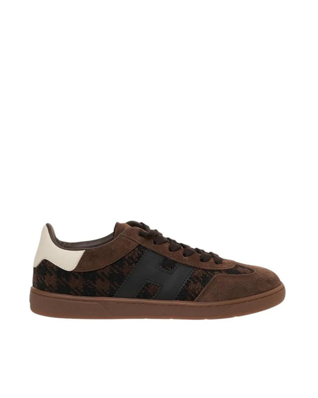 Hogan Brown Animal Print Sneakers