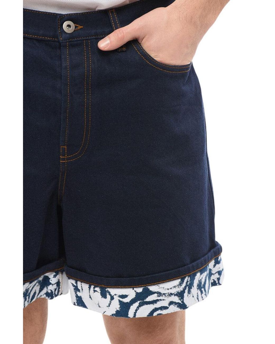 Burberry Blue Solid Shorts for men