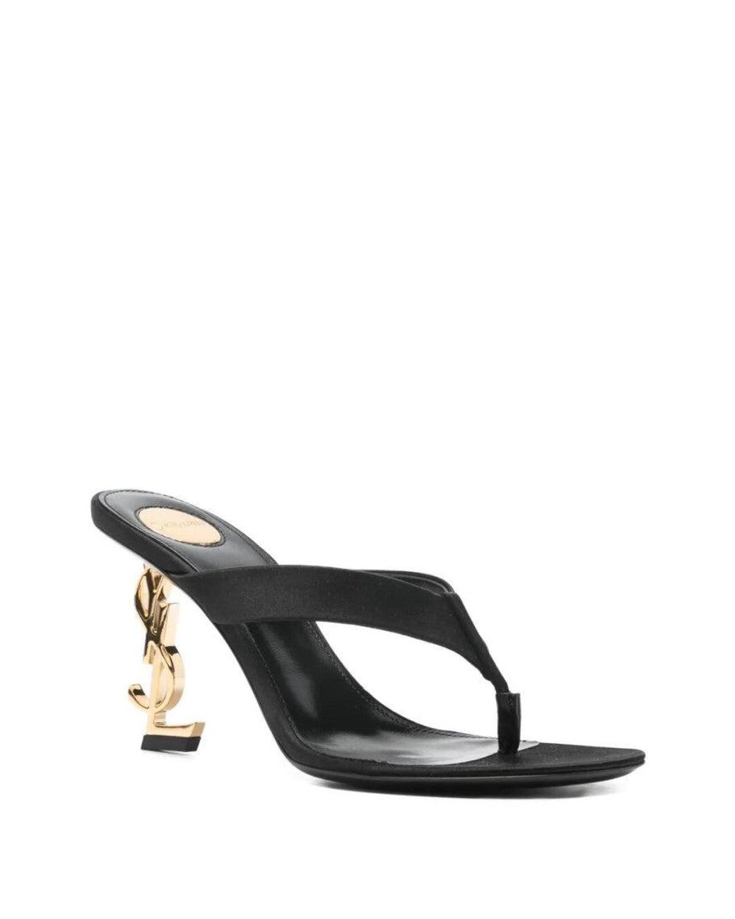 Saint Laurent Black Logo Heels