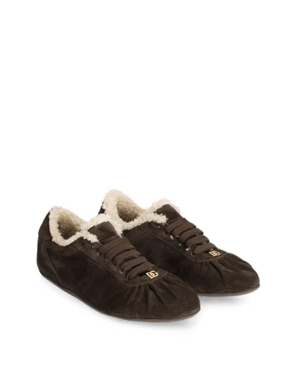 Dolce & Gabbana Brown Dark Logo Sneakers