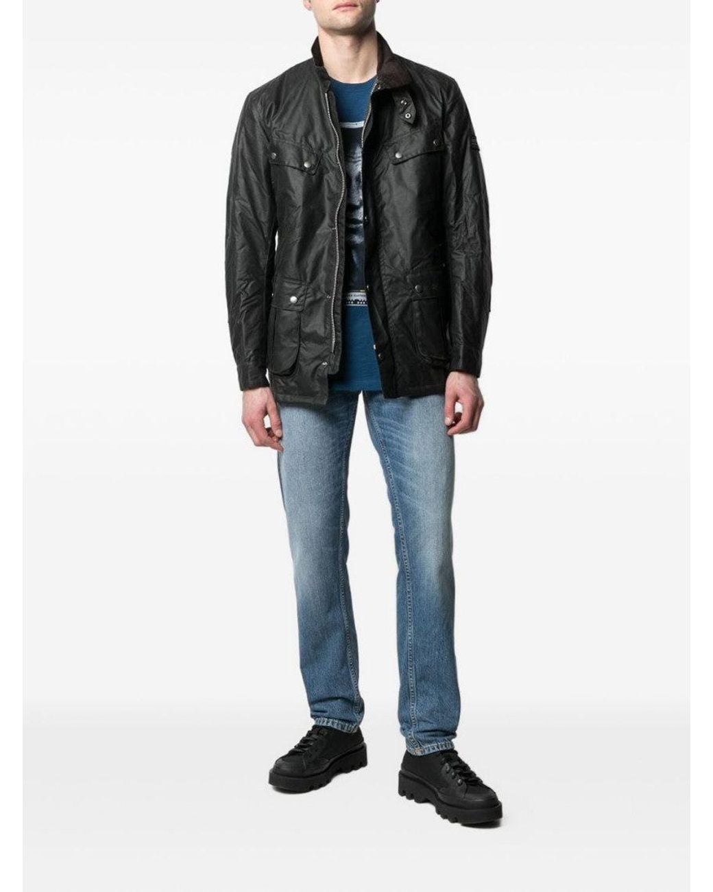 Barbour Gray Dark Duke Wax Jacket for men