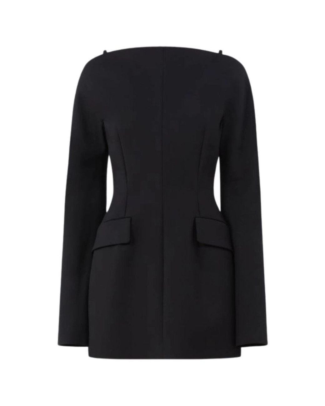 Sportmax Black Boat Neck Mini Dress