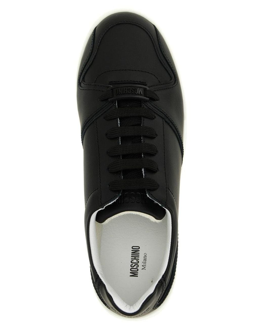Moschino Black Lace Up Sneakers for men