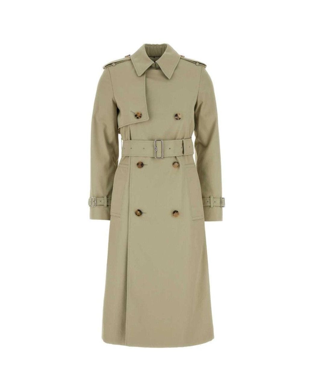 Burberry Green Double-Breasted Trench Coat