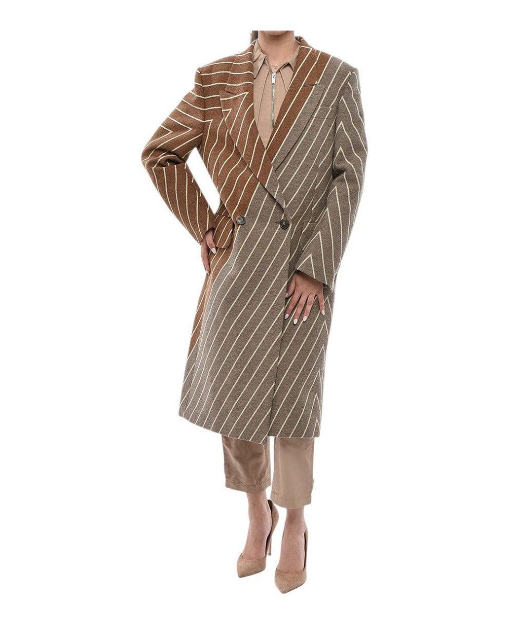 Stella McCartney Brown Stripes Trench Coat