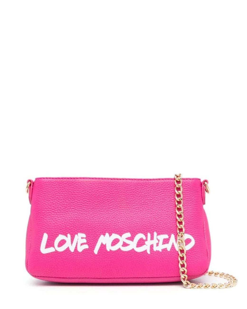 Love Moschino Pink Logo Small Shoulder Bag