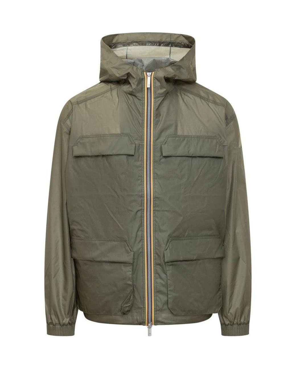 K-Way Green Solid Hood Jacket for men