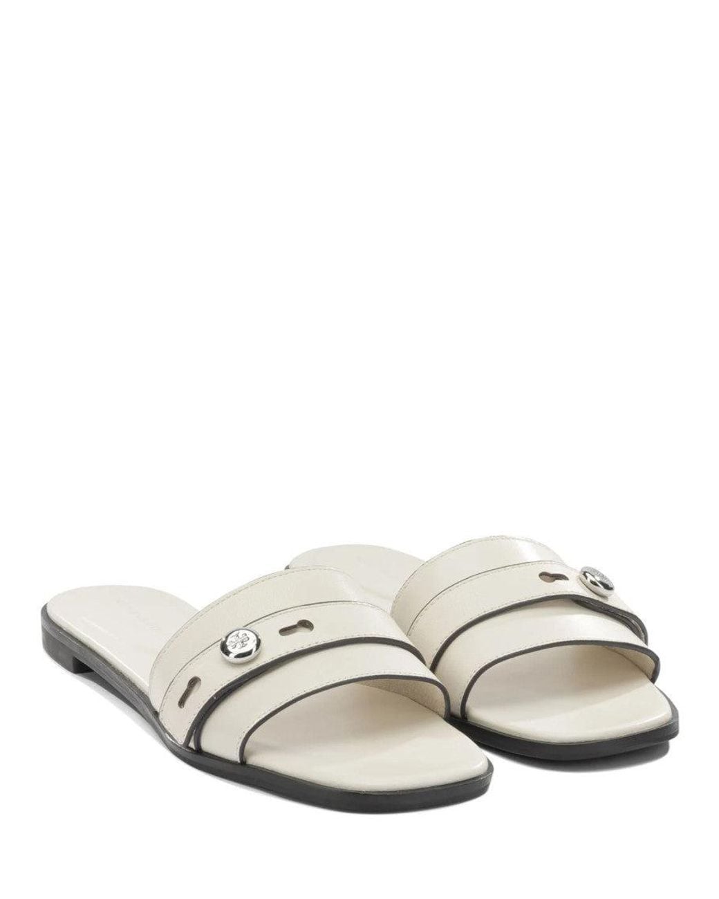 Tory Burch White Slip On Flats