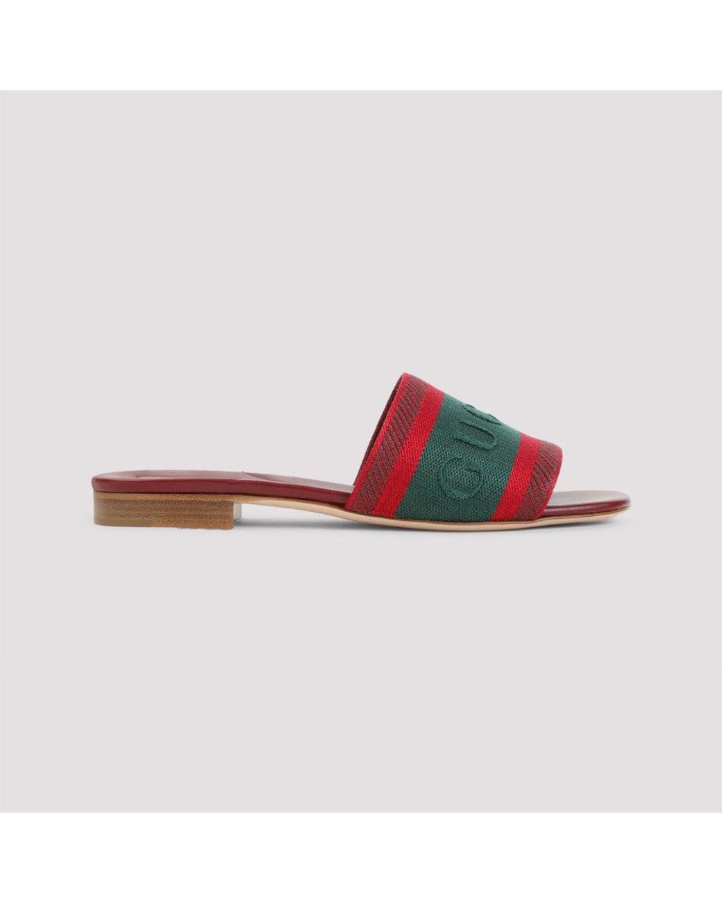 Gucci Red Slip On Sandals