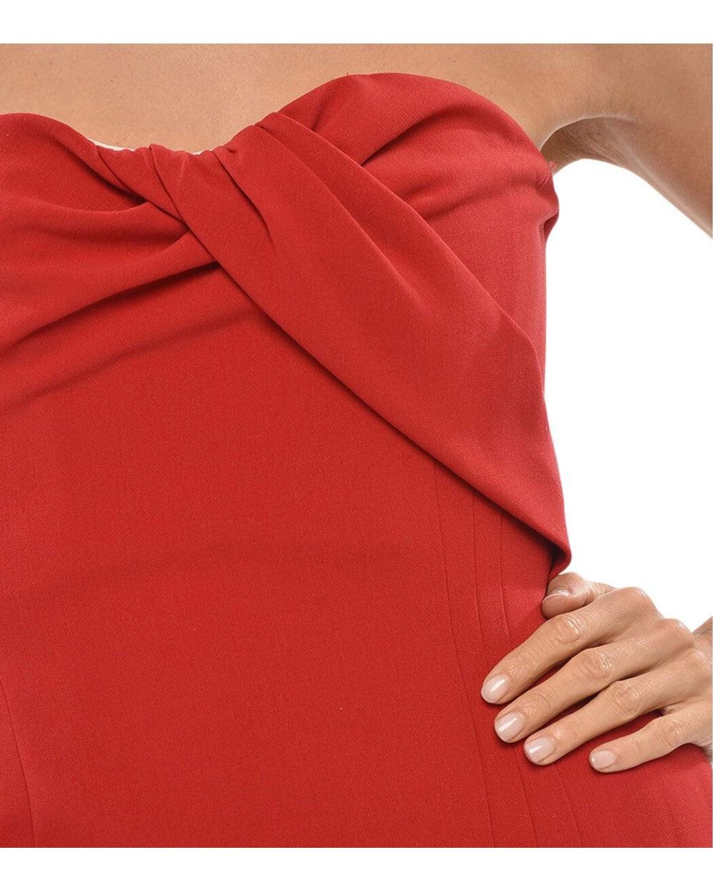 Magda Butrym Red Strapless Mini Dress