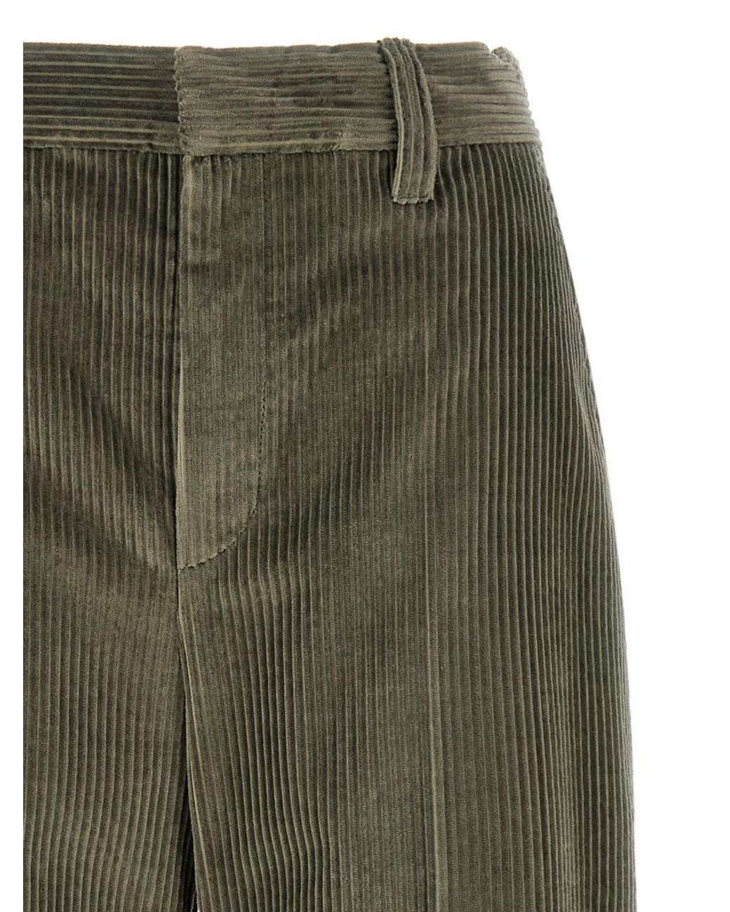 Brunello Cucinelli Green Flat Front Pants