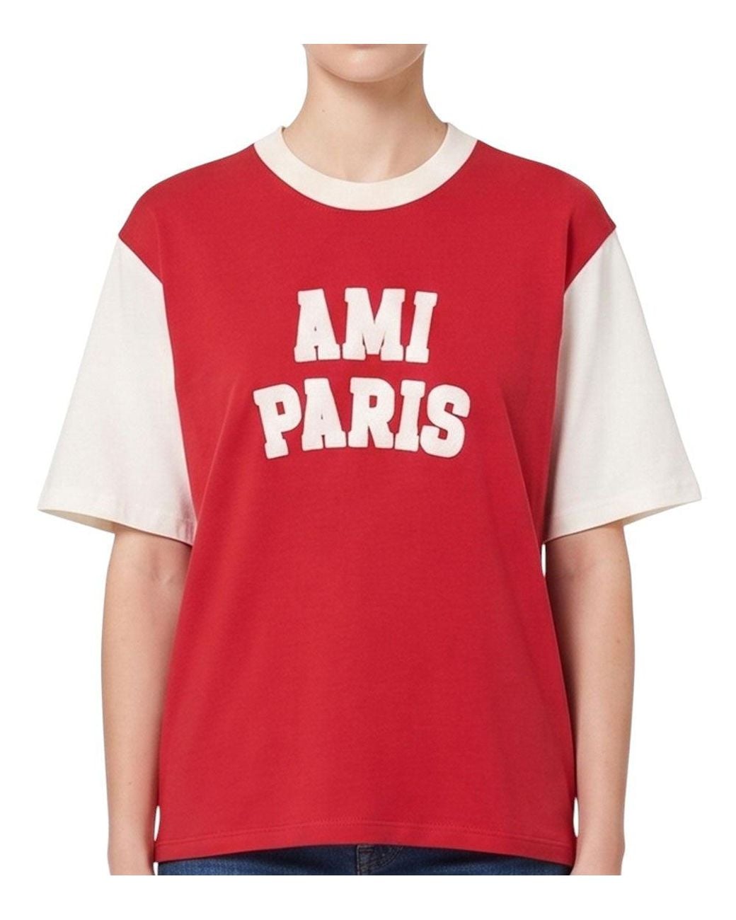 AMI Red Crew Neck T-Shirt