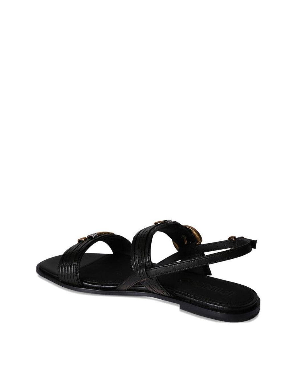 Pinko Black Logo Sandals