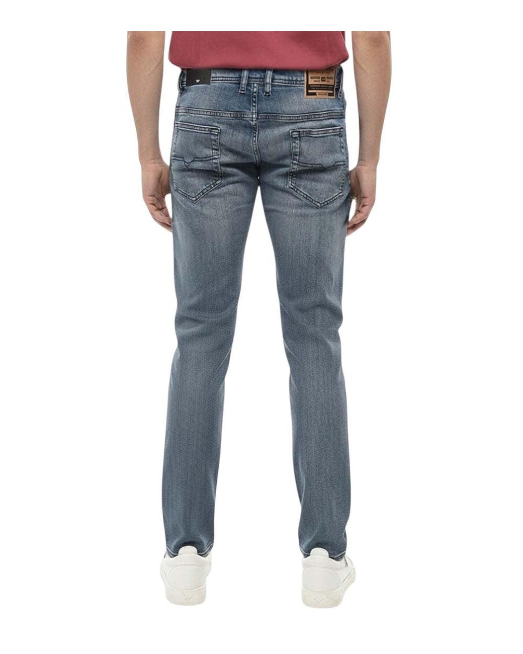 DIESEL Blue Straight Mid Rise Jeans for men