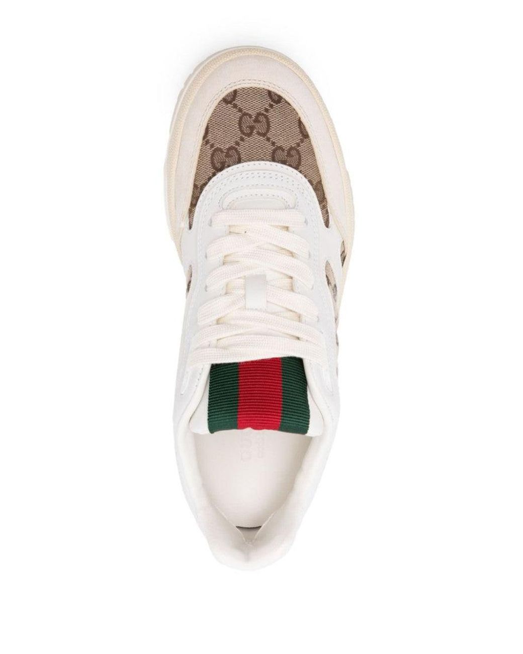 Gucci Natural Re-Web Leather Sneakers
