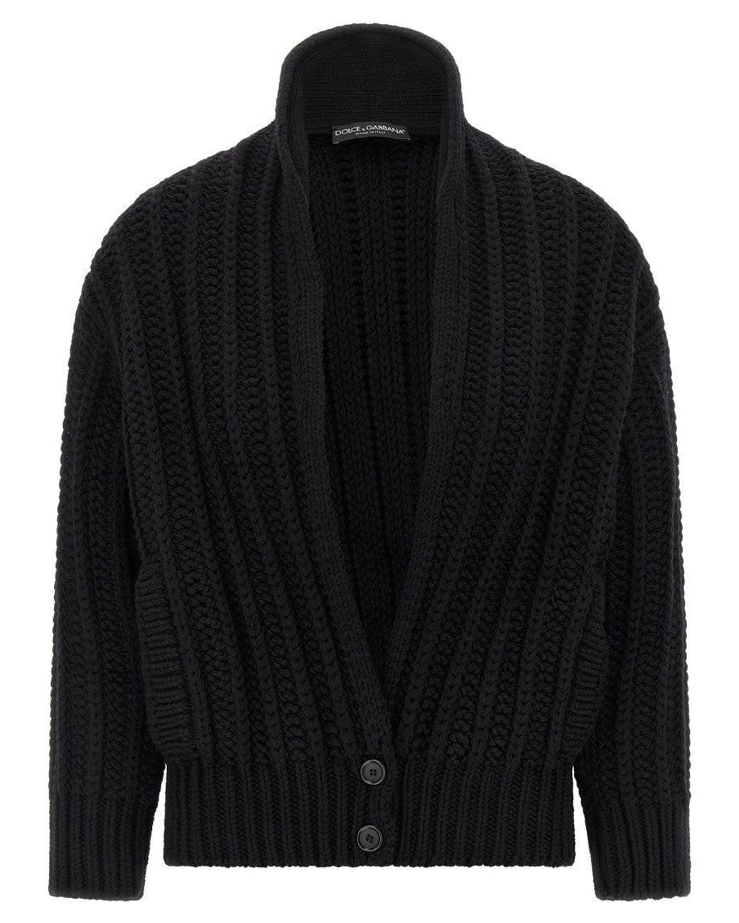 Dolce & Gabbana Black Wool Cardigan