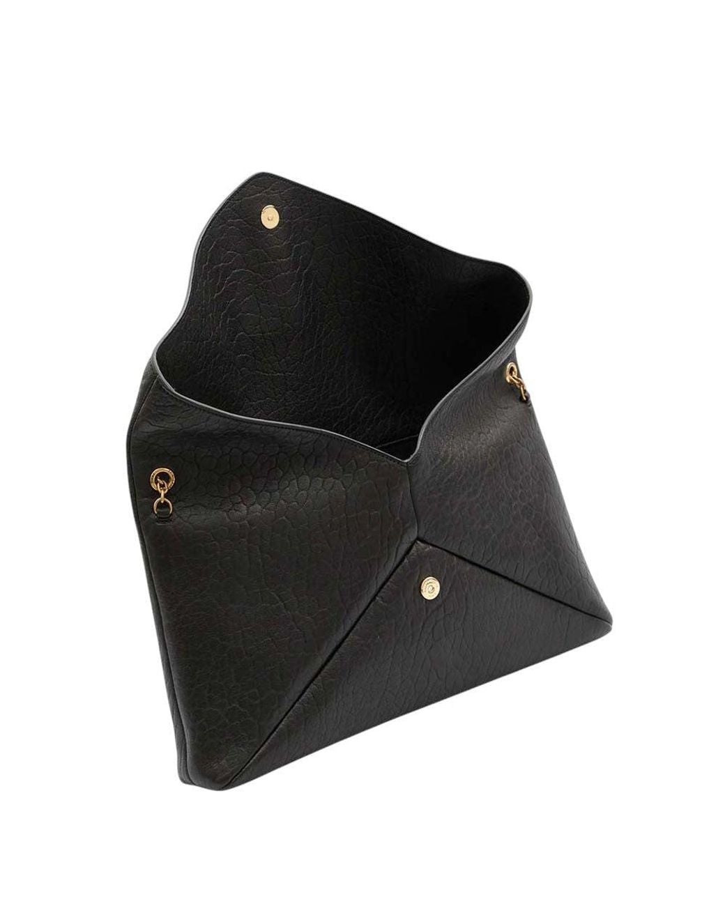 Saint Laurent Black Logo Envelope Large Clutch