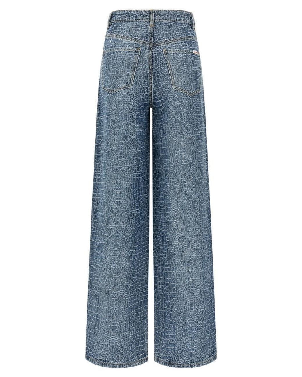Self-Portrait Blue Straight Mid Rise Jeans