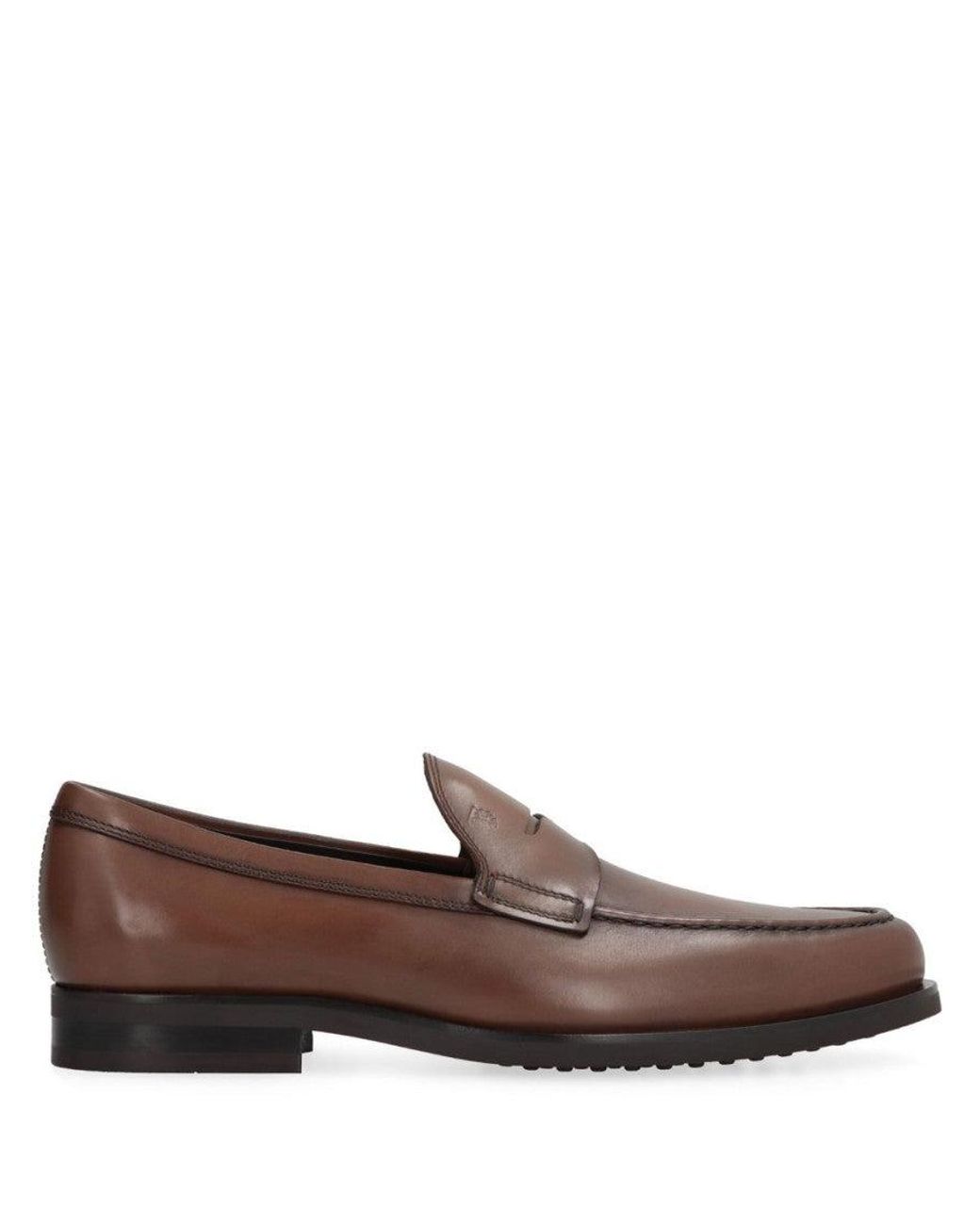 Tod's Brown Formal Classic Loafer Shoes for men