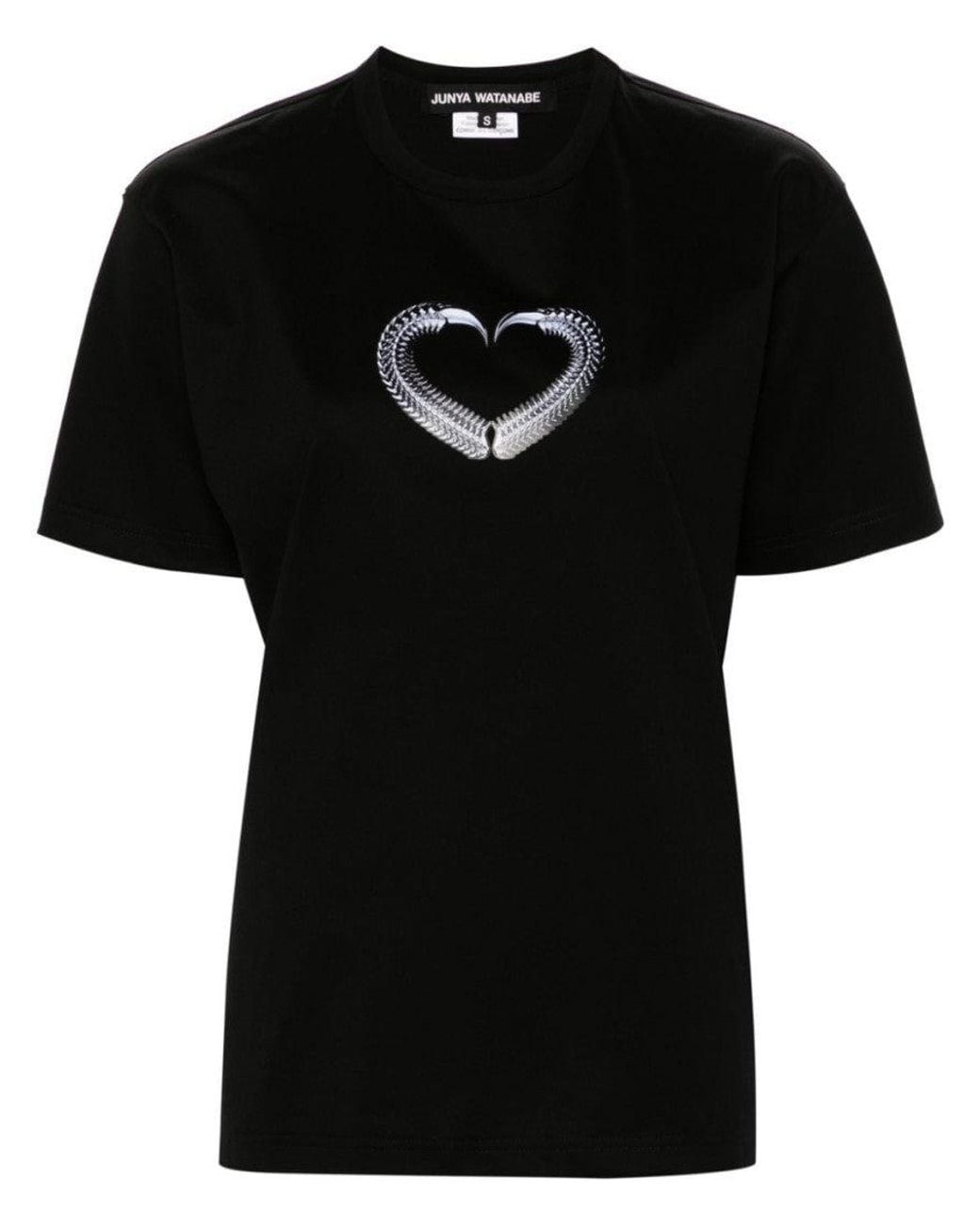 Junya Watanabe Black Printed Cotton T-Shirt