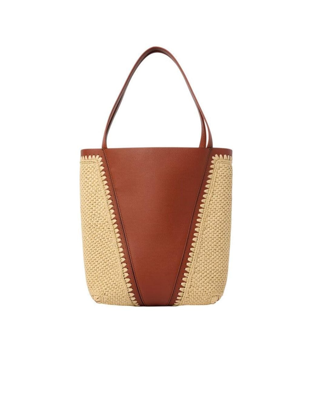 Chloé Brown Natural Spin Medium Tote