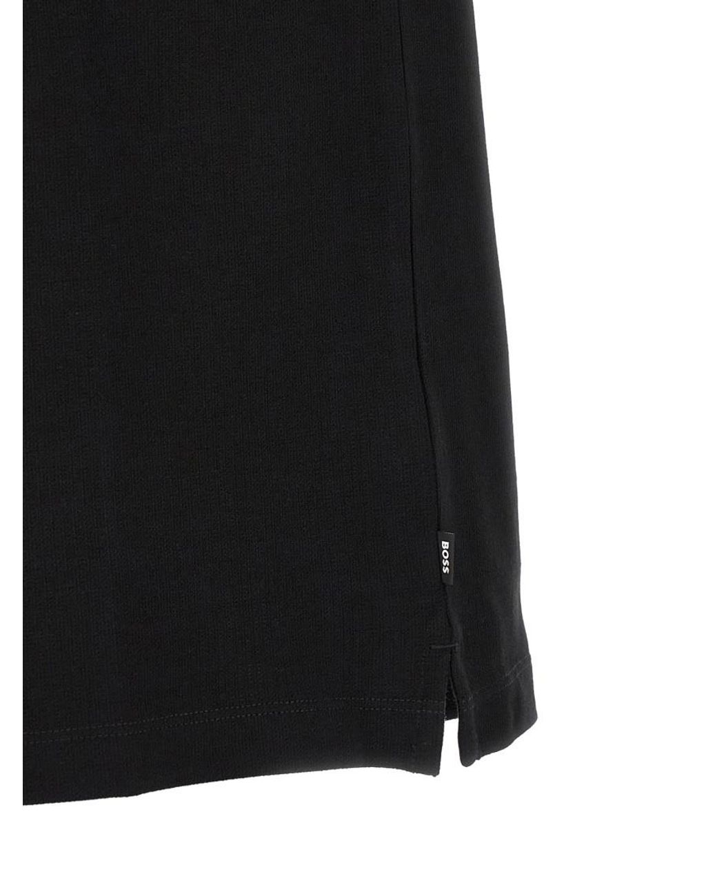 Boss Black Solid Shirt Collar Polo for men