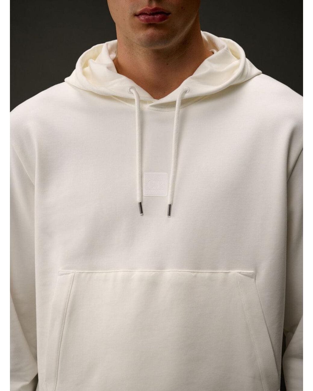 C P Company Natural Regular Fit Logo Hoodie for men