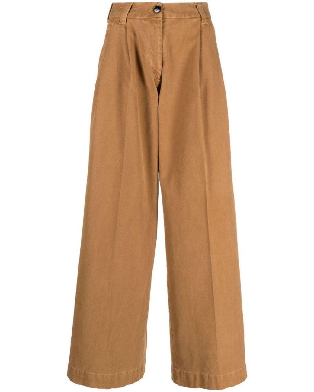 Gabriele Pasini Brown Wide Leg Cotton Trousers