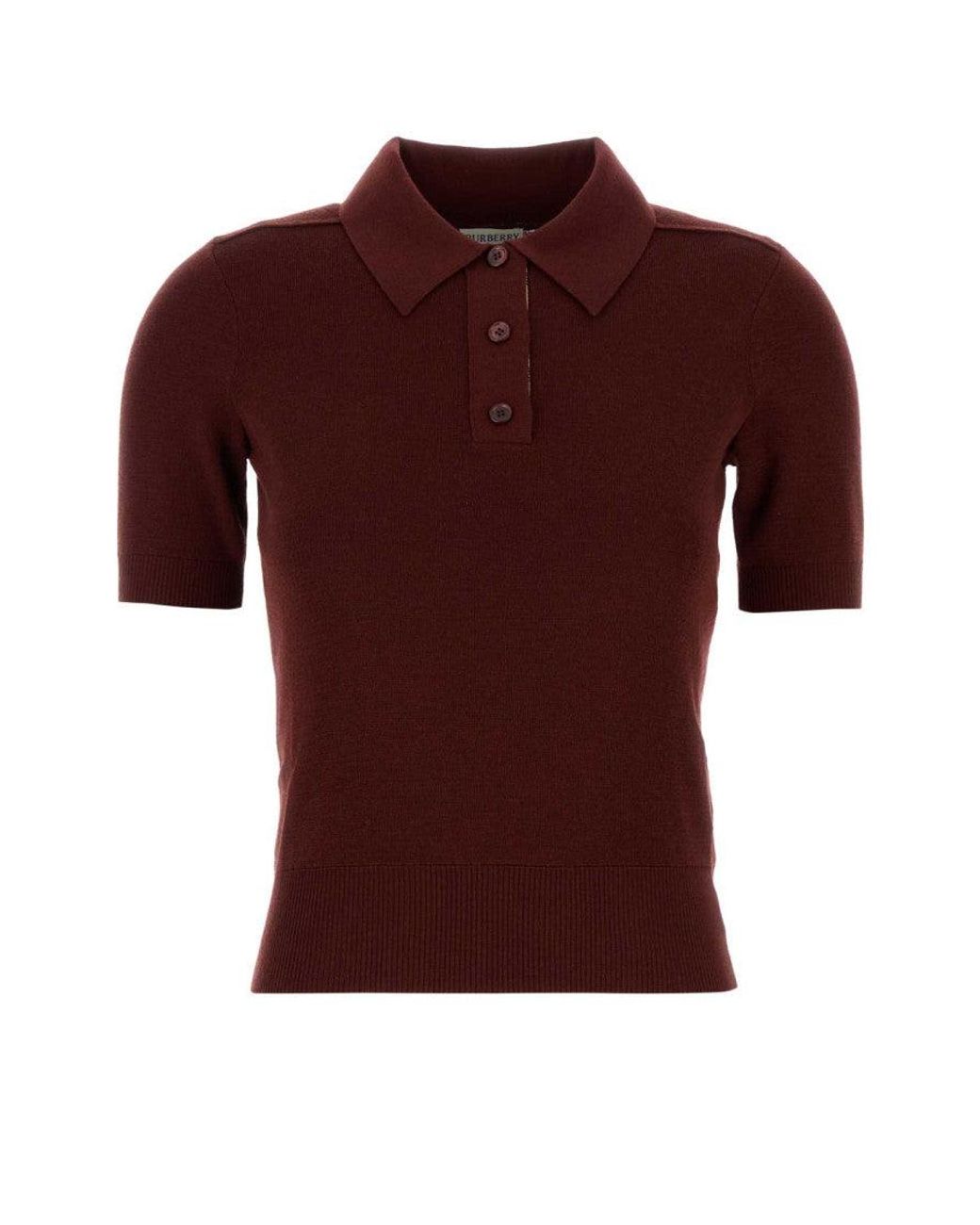 Burberry Red Wool Polo Shirt