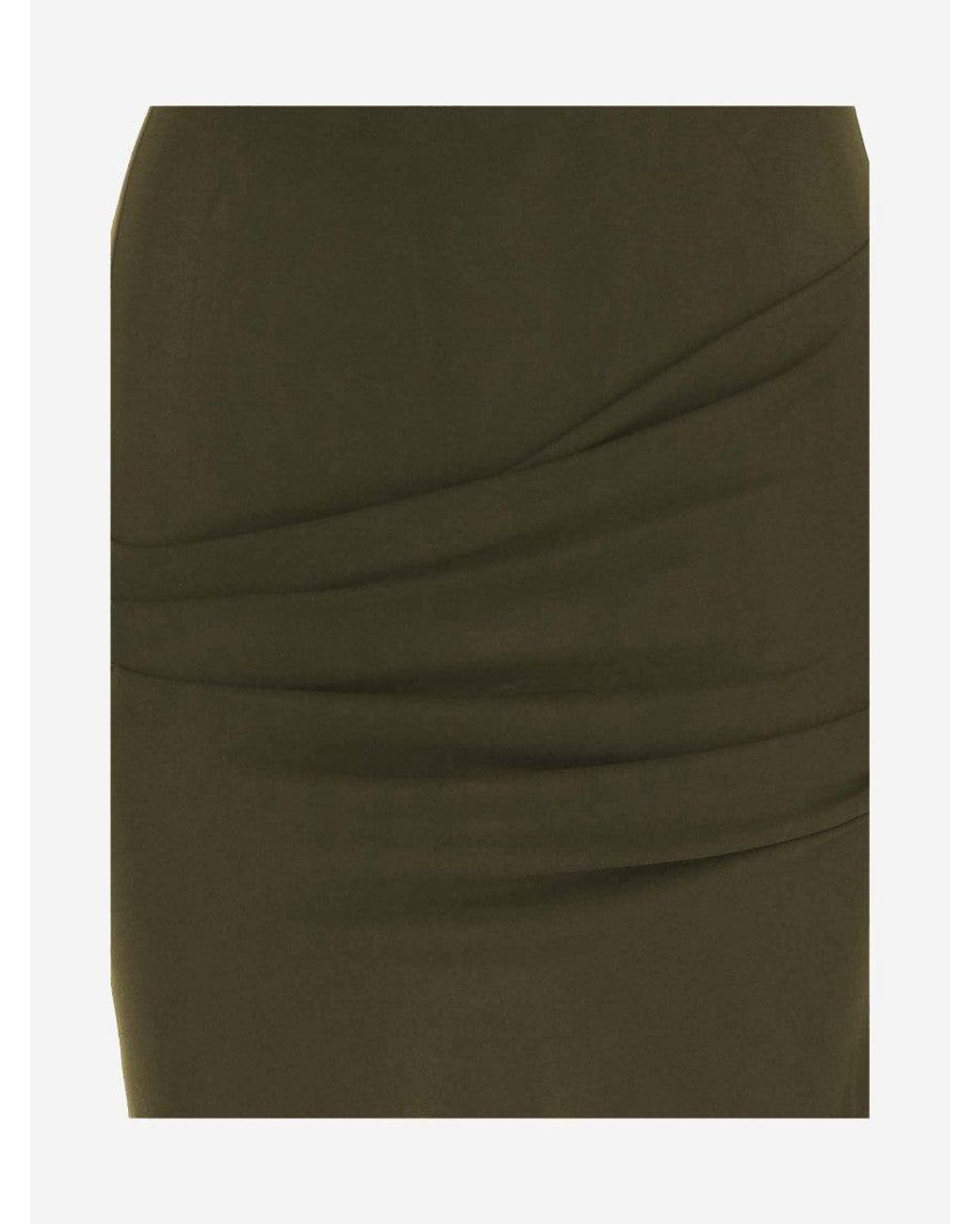 Jacquemus Green Dark Khaki Viscose Blend Asymmetrical Dress