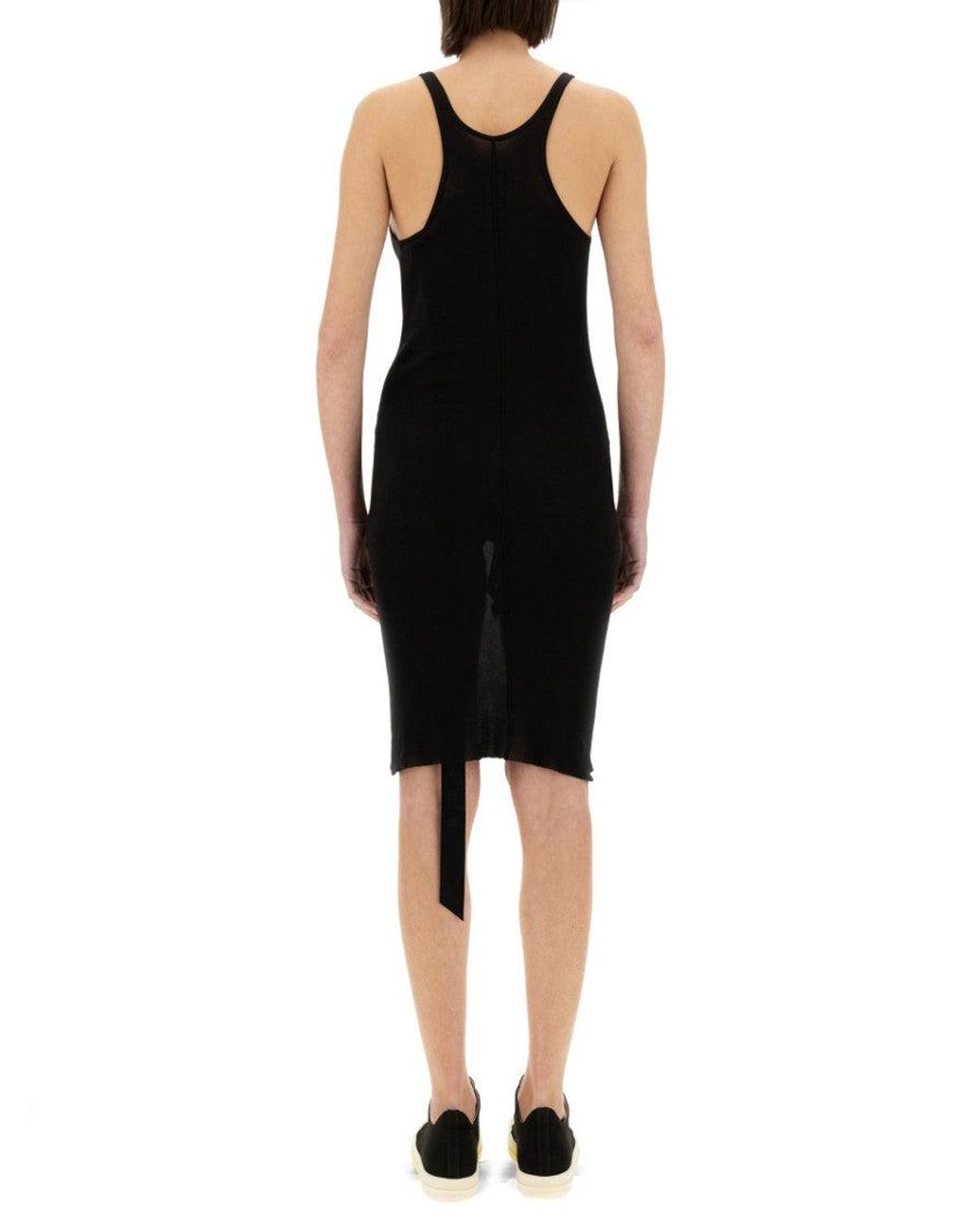 Rick Owens Black Halter Neck Knee Length Dress